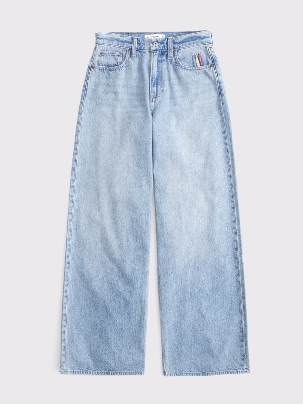 Abercrombie & Fitch Curve Love Light Blue Wide-Leg Women’s Jeans Size 26